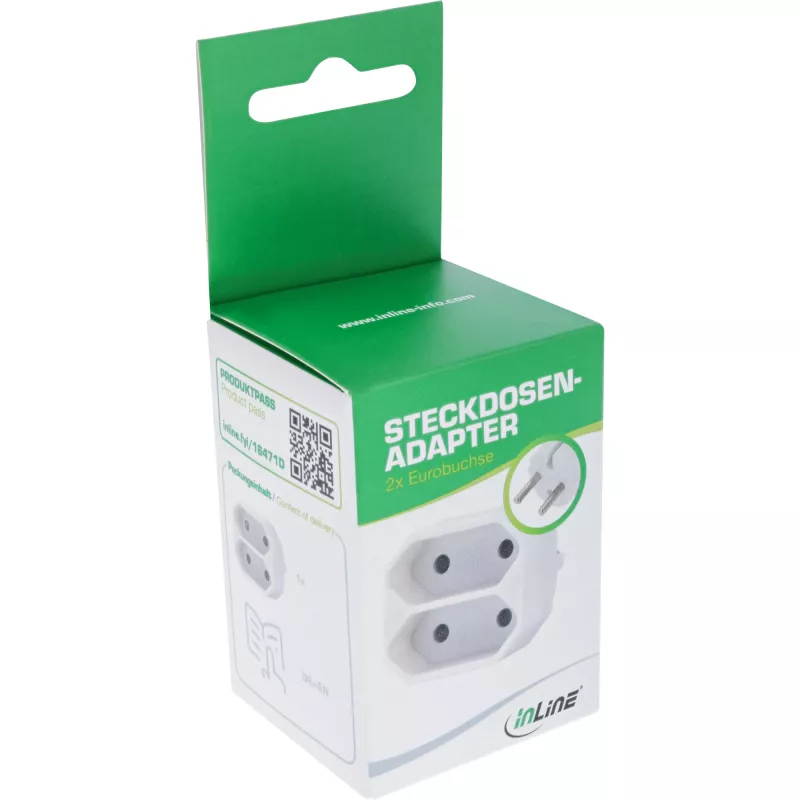 Adaptador de ficha Tipo F Tipo C Ficha Euro Branco InLine 16471D