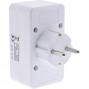 Adaptador de ficha Tipo F InLine 16471B 2x Tipo C + Tipo F Branco