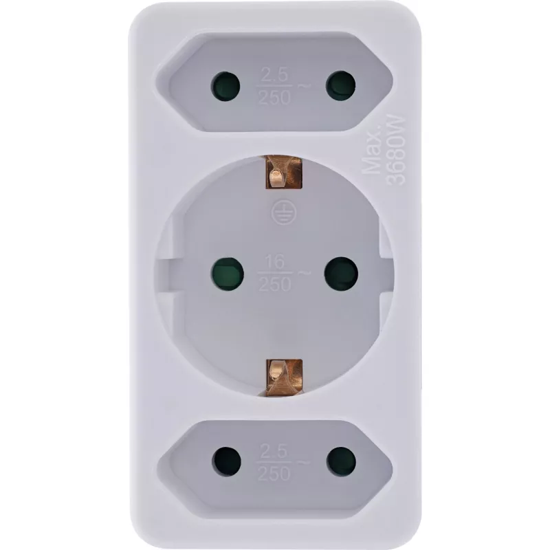 Adaptador de ficha Tipo F InLine 16471B 2x Tipo C + Tipo F Branco