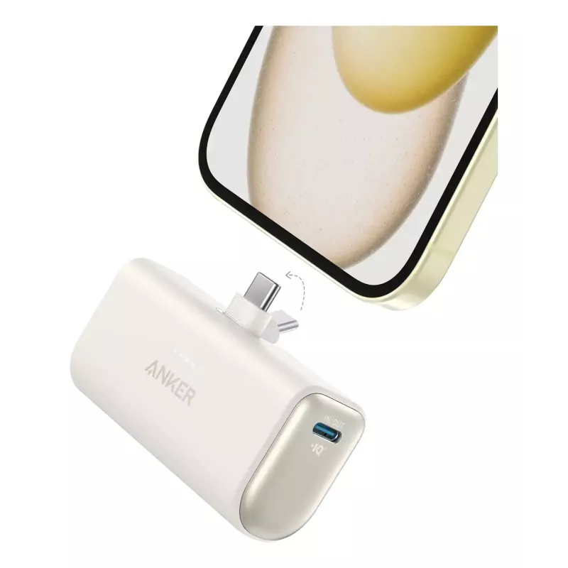 Powerbank Anker A1653021, 5 mAh, Power Delivery, 2× USB-C, 18 W, 3 A, Bege