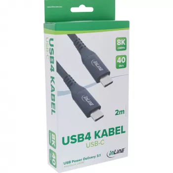 Cabo USB InLine 35902A USB4 Gen 3x2 2 m USB C Preto