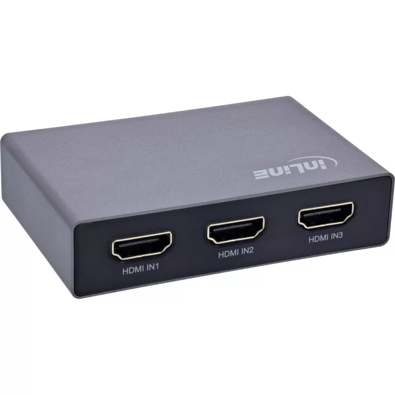 Comutador HDMI InLine 65020 3 portas 8K 60Hz HDCP 2.3
