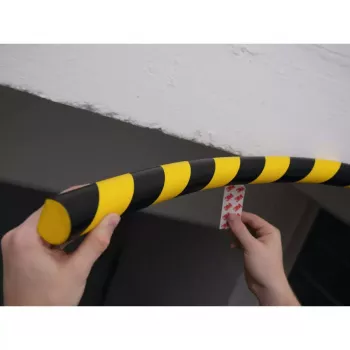 Perfil de plástico Durable S32R arredondado Preto Amarelo 1000 mm