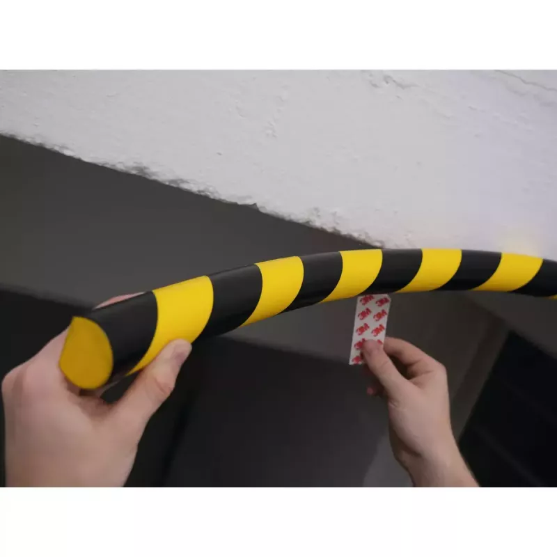 DURABLE S30R Perfil de proteção de superfícies, amarelo/preto, autoadesivo, 1 m
