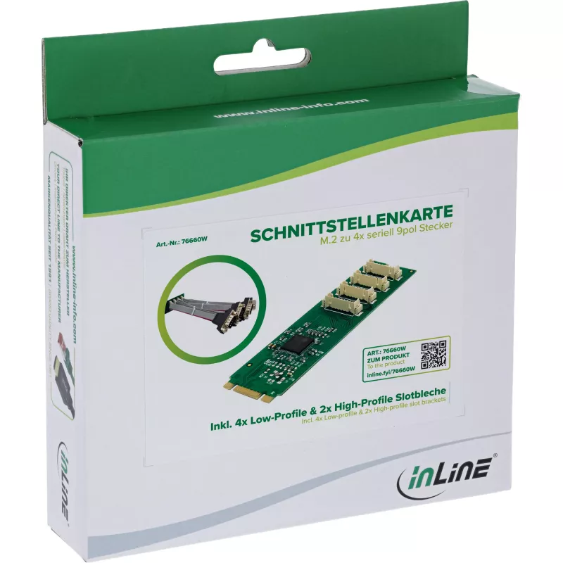 InLine 76660W Adaptador série interno M.2 macho ASIX AX99100 4 Gbit/s