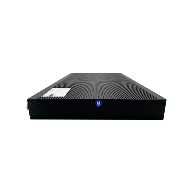 Switch industrial gerido LevelOne 28 portas L2 Plus PoE, 4 x 1/2.5/10GbE SFP+, 24 saídas PoE, 370W, 802.3AF/AT/BT PoE, montagem em rack 19 polegadas, -40°C a 80°C