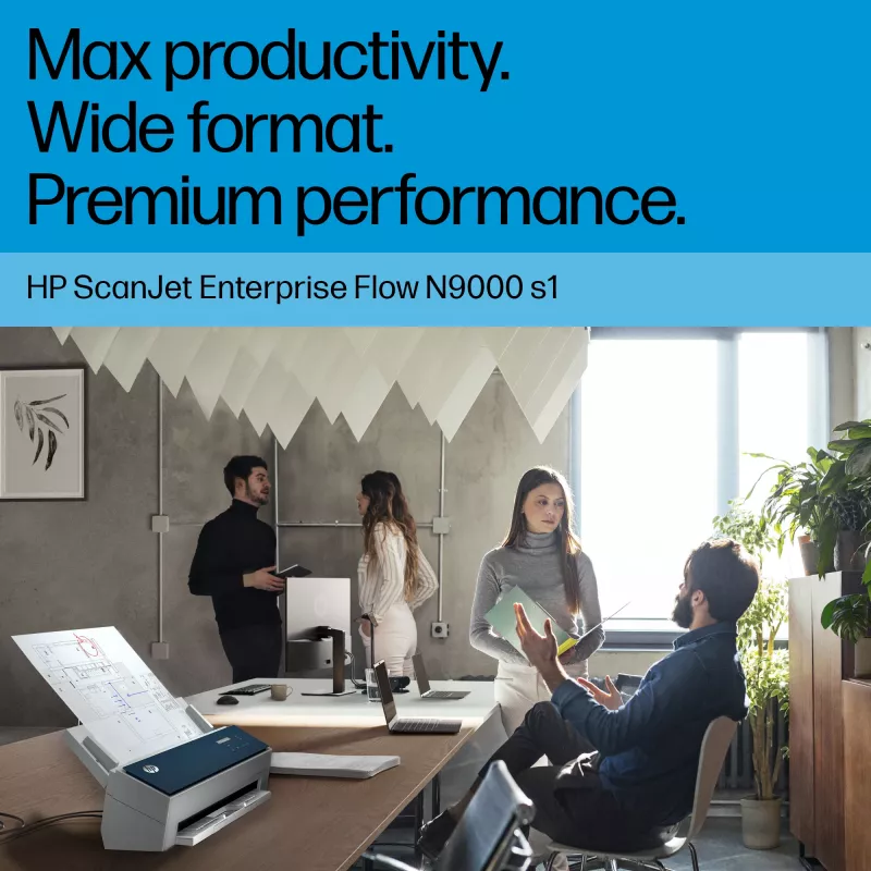 Scanner de folhas HP ScanJet Enterprise Flow 9000 s1 600 x 600 DPI