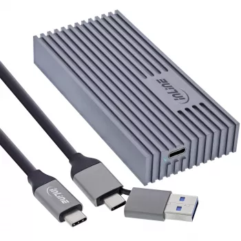 Caixa externa USB4 InLine 00031J — USB-C para SSD M.2 NVMe, 40 Gb/s, Alumínio