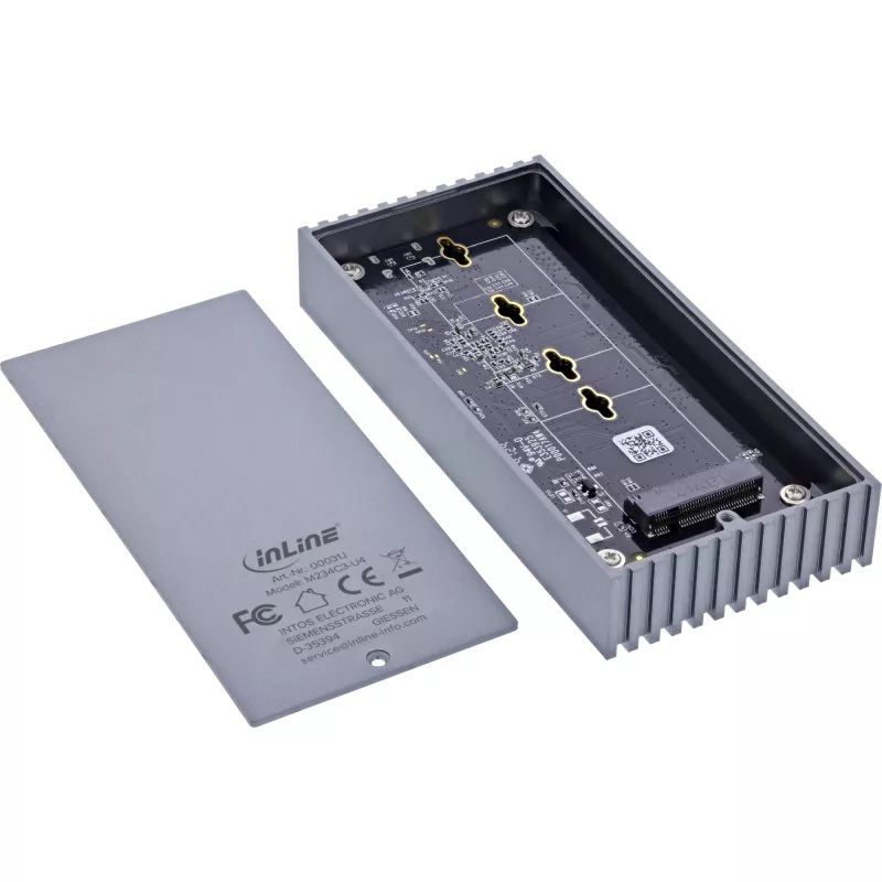 Caixa externa USB4 InLine 00031J — USB-C para SSD M.2 NVMe, 40 Gb/s, Alumínio