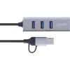 Hub de interfaces InLine 33380S USB 3.2 Gen 1 (3.1 Gen 1) Type-A + Type-C 5000 Mbit/s cinzento