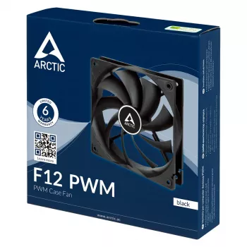 ARCTIC F12 PWM Ventoinha de caixa, 120 mm, preto, pack de 5 (ACFAN00145A)