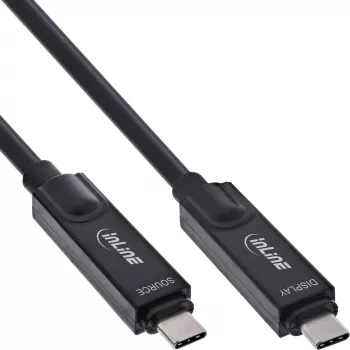 Cabo ótico ativo USB-C para USB-C InLine 35797I — USB 3.2 Gen 2, 8K@60Hz, 60W, 7,5 m