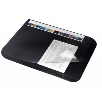 Tapete de secretária LEITZ 5312-00-95, PVC preto, 650×500 mm