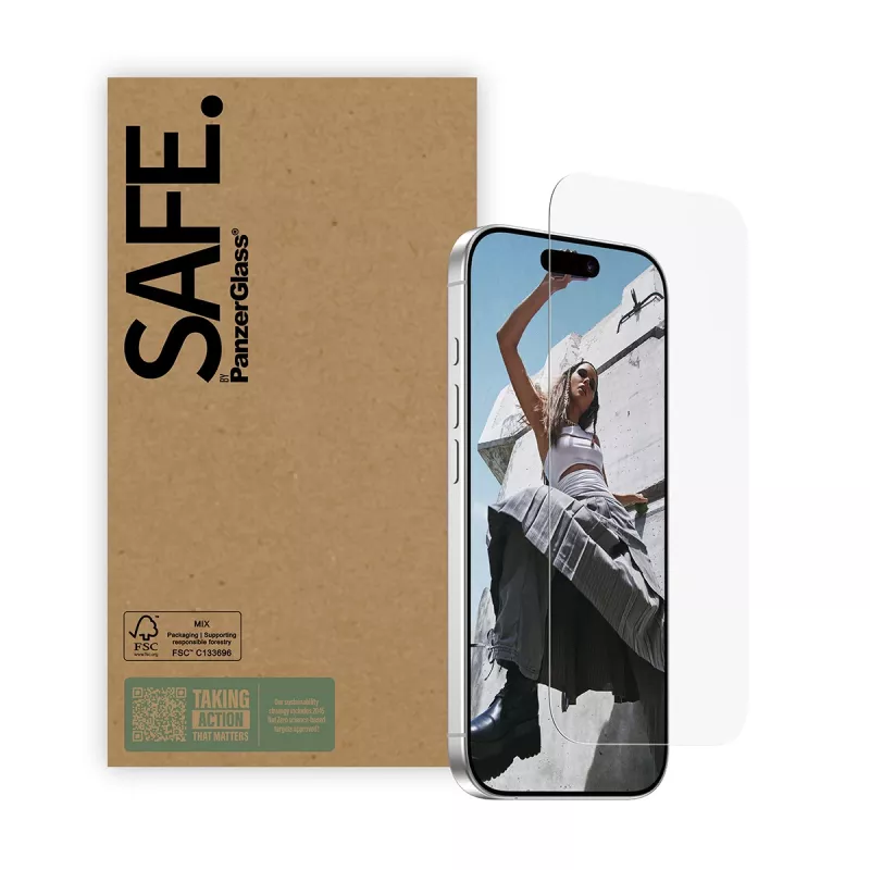 Proteção de ecrã PanzerGlass SAFE by para iPhone 17 / iPhone 17 Pro / iPhone 16 Pro — Ultra‑Wide Fit, vidro temperado, pack de 10