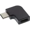 Adaptador USB 3.2 Gen.2 InLine, ficha USB-C / conector fêmea USB-C, angular