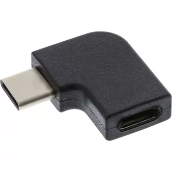Adaptador USB 3.2 Gen.2 InLine, ficha USB-C / conector fêmea USB-C, angular