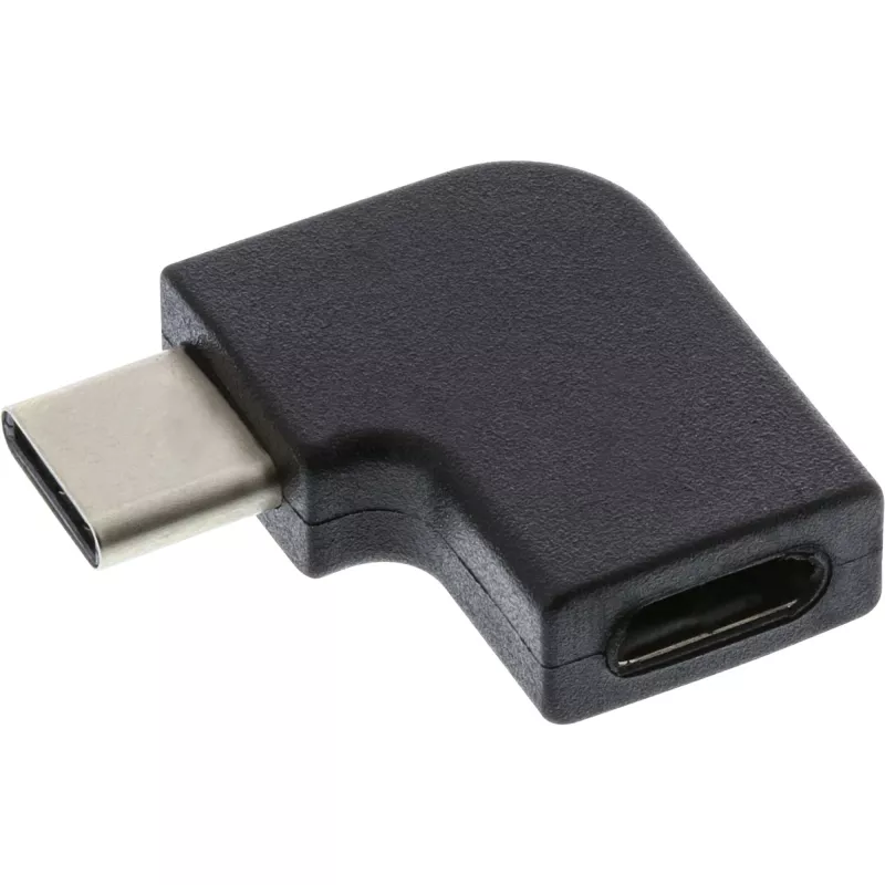 Adaptador USB 3.2 Gen.2 InLine, ficha USB-C / conector fêmea USB-C, angular