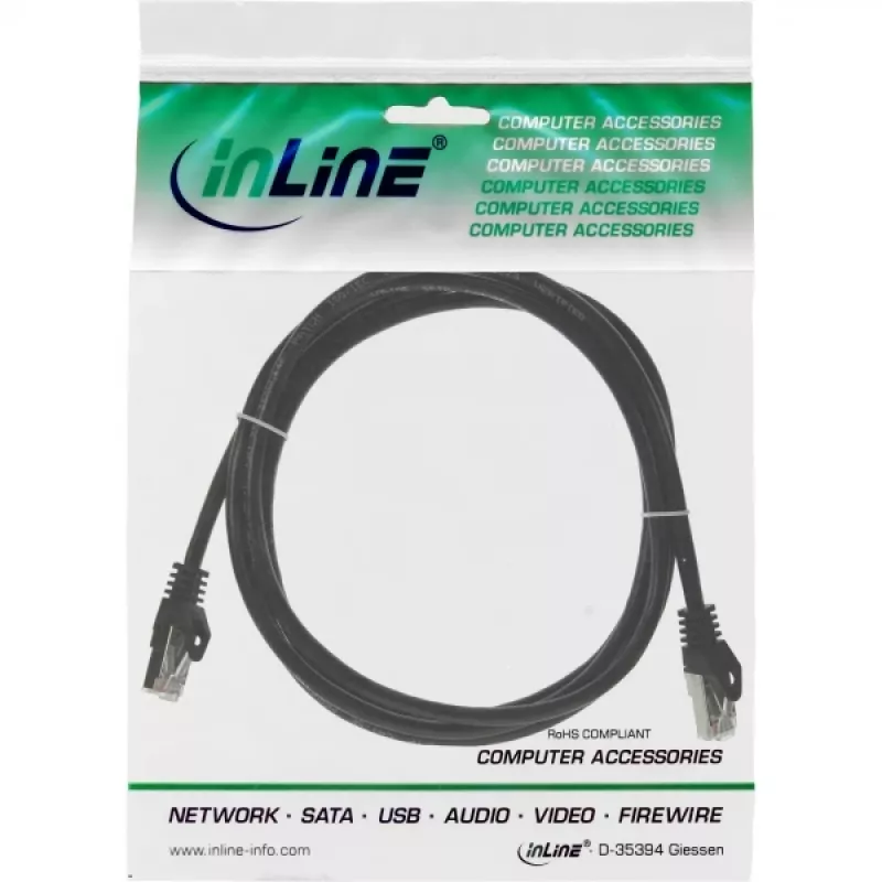 Cabo de rede F/UTP Cat.5e preto 3m InLine