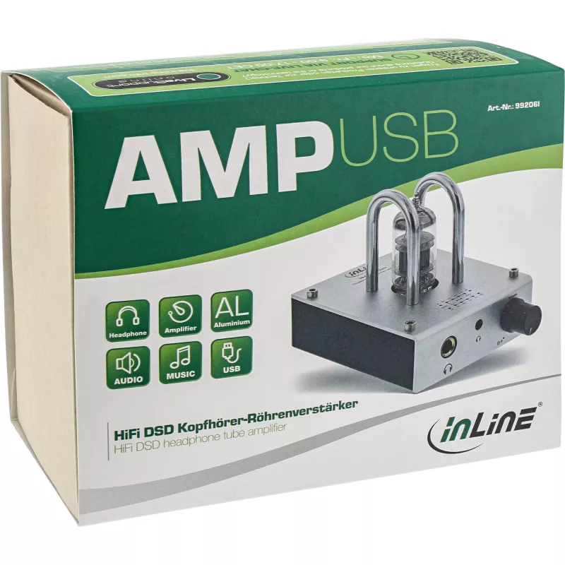 InLine AmpUSB, amplificador a válvulas DAC de áudio USB HiFi DSD Hi-Res AUDIO