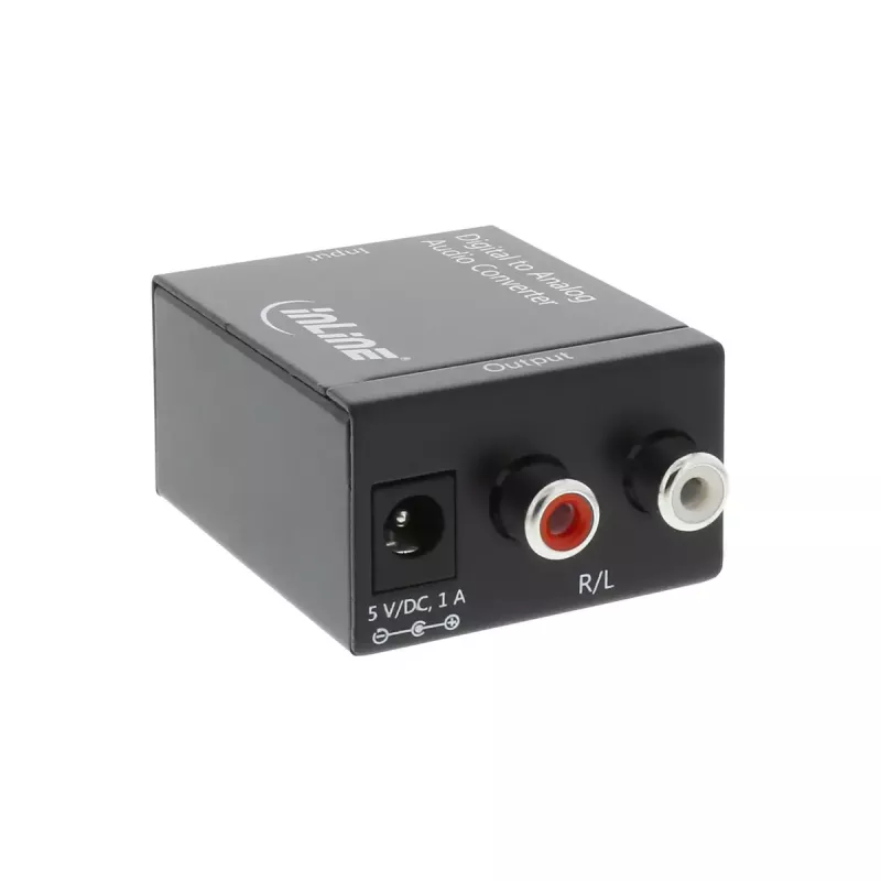 Conversor de áudio InLine digital para analógico entrada Toslink ou RCA saída 2x RCA estéreo