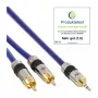 Cabo de áudio InLine Premium 2x ficha RCA / ficha jack 3,5mm banhado a ouro 15m
