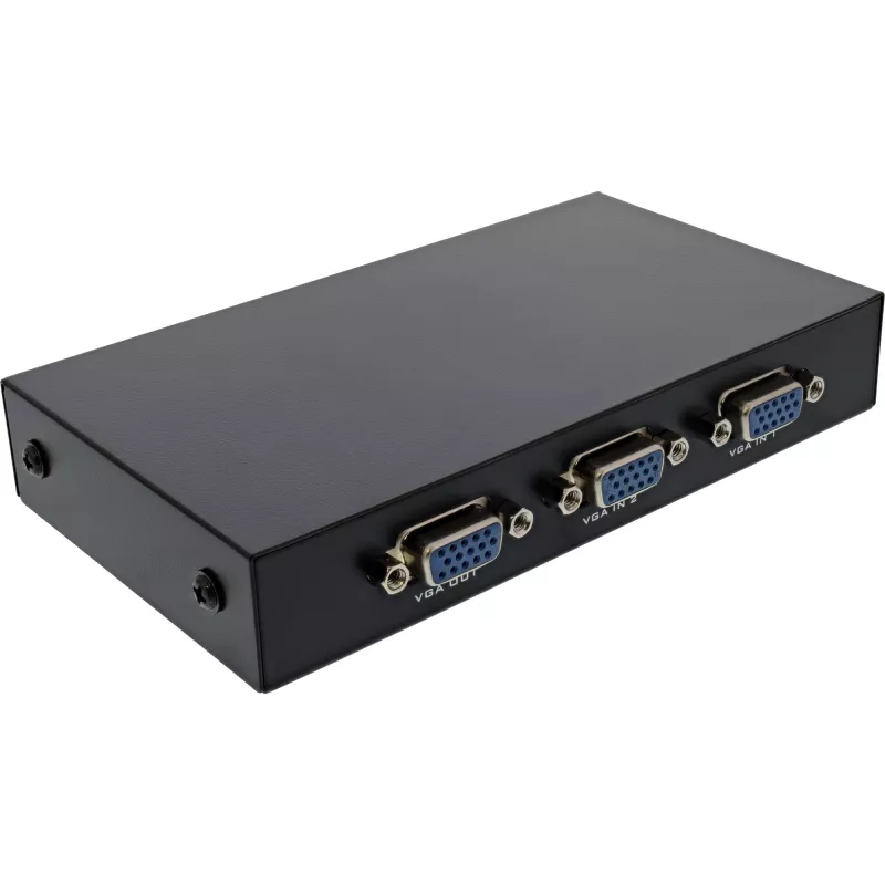 Comutador VGA InLine manual 2 portas 15 pinos Sub-D HD 1920 x 1440