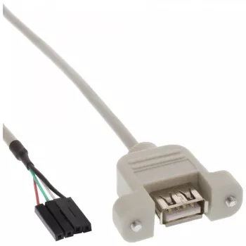 Cabo adaptador USB 2.0 InLine 33440F 0,60 m conector fêmea USB A / ligação header