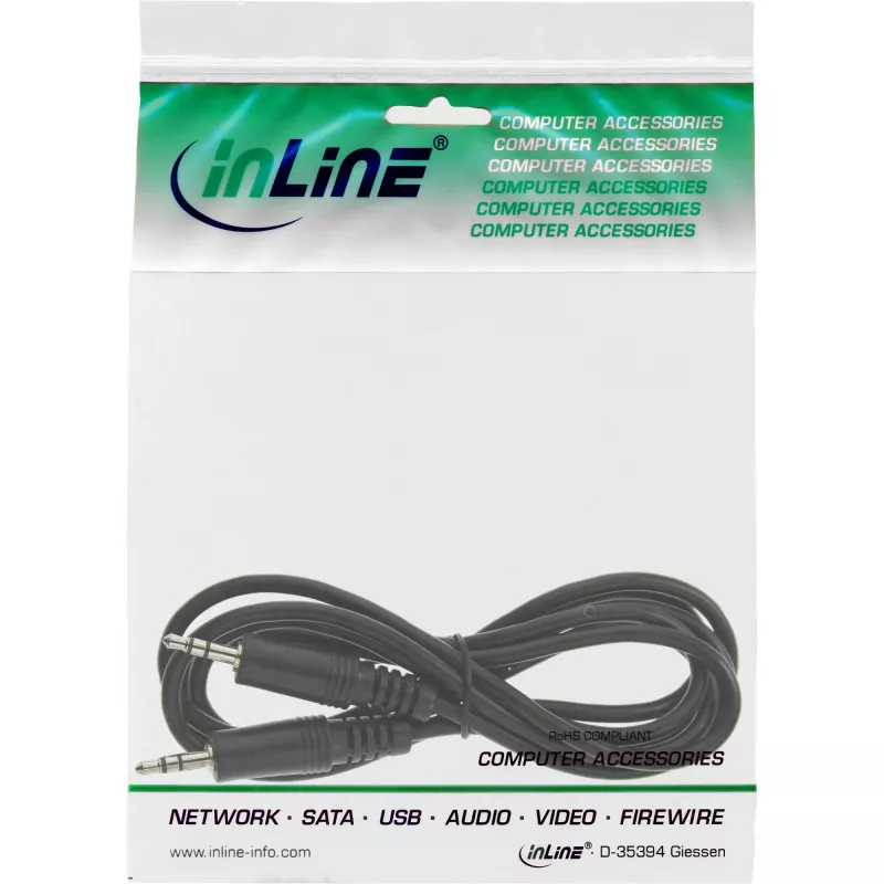 Cabo de áudio InLine 3,5 mm jack ficha/ficha 1,5 m