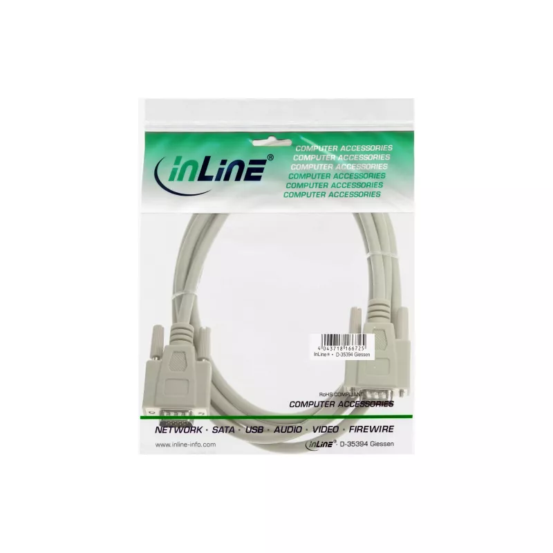 Cabo VGA 15 pinos HD ficha/ficha bege 2 m InLine 17712