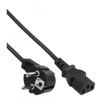Cabo de alimentação InLine, CEE 7/7 angular / ficha IEC C13 de 3 polos, 7 m