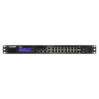 Comutador de rede QNAP QGD-1602-C3758-16G gerido L2 2.5G Ethernet (100/1000/2500) preto, cinzento