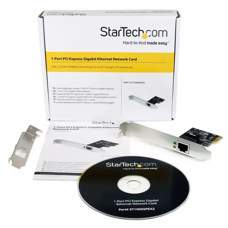 StarTech.com Adaptador de Rede PCI Express PCIe Gigabit de 1 Porta para Servidor Placa NIC – Perfil Duplo
