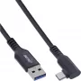 Cabo USB 3.2 Gen.1 InLine, Ficha USB-C Angulada - Ficha USB-A para VR, preto, 5m