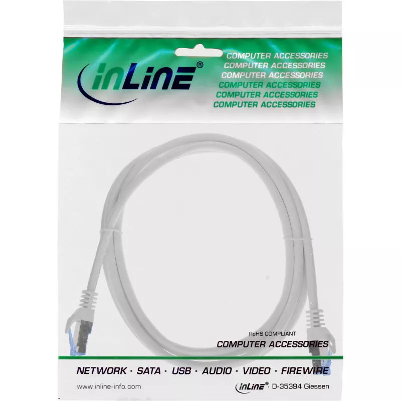 Cabo de Rede InLine 72603 Cinzento 3 m Cat6a S/FTP (S-STP)
