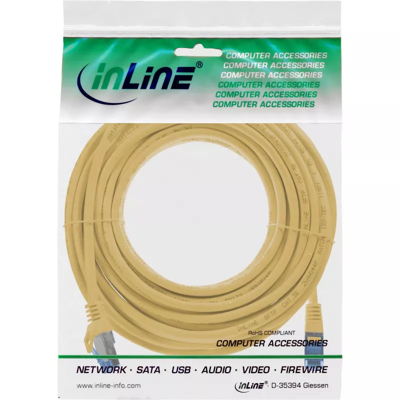 Cabo de Rede InLine 72605Y Amarelo 5 m Cat6a S/FTP (S-STP)