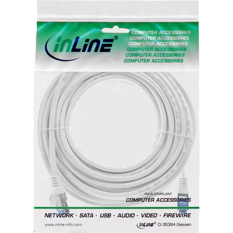 Cabo de Rede InLine 72605W Branco 5 m Cat6a S/FTP (S-STP)