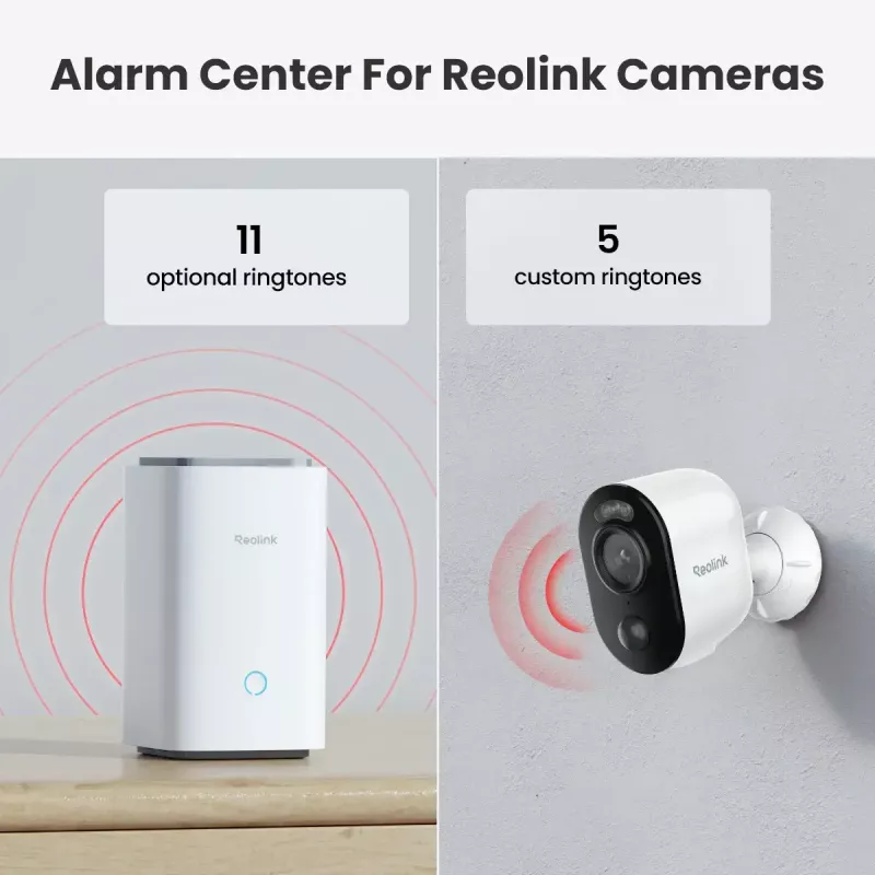 Unidade base Reolink Hub 1 com 2x Argus Series B310 interior branco