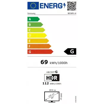 Ecrã plano de sinalização digital Samsung BE50FX-H 127 cm (50 polegadas) LED Wi-Fi 4K Ultra HD preto processador integrado Tizen 16/7
