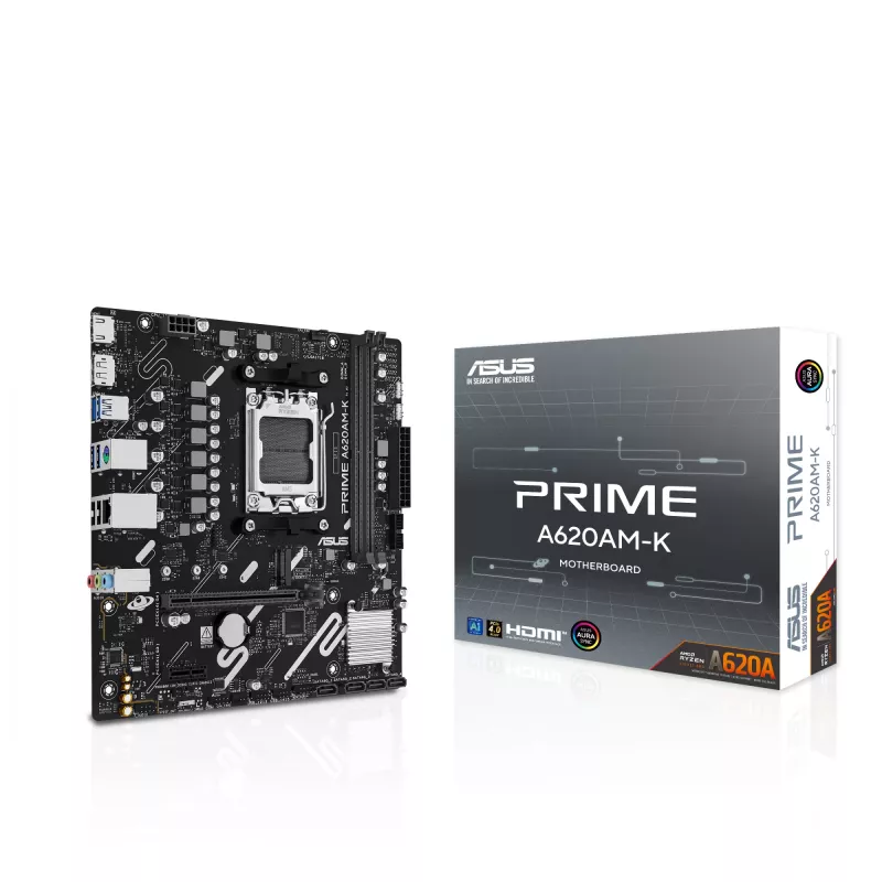 Motherboard ASUS PRIME A620AM-K Socket AM5 microATX DDR5, 2 DIMM, máx. 128 GB, chipset A620A