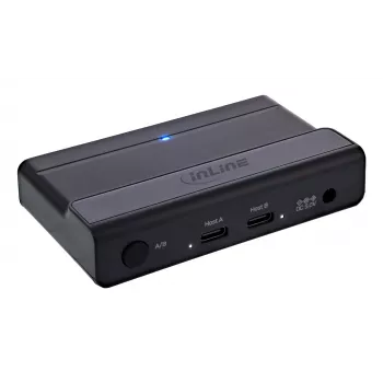 Switch de partilha USB-C InLine 60604I com hub USB de 4 portas