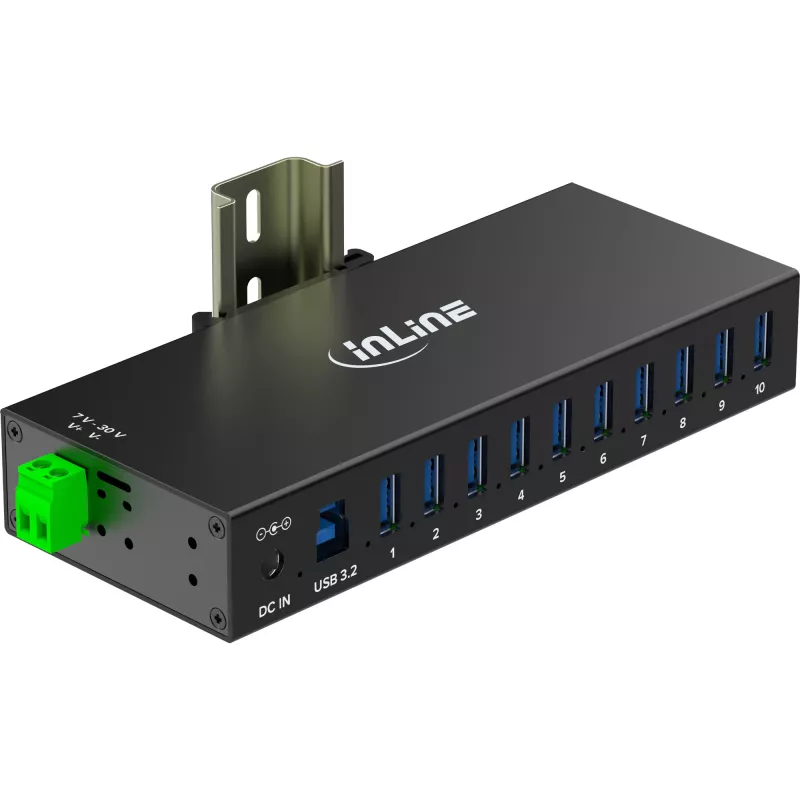Hub de interface InLine 35396C USB 3.2 Gen 1 (3.1 Gen 1) Type-B 5000 Mbit/s preto
