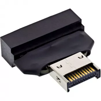 Adaptador de cabo InLine 33446T USB Type-E Key A, 20 pinos USB 3.0 Header, 19 pinos preto