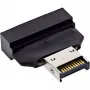 Adaptador de cabo InLine 33446T USB Type-E Key A, 20 pinos USB 3.0 Header, 19 pinos preto