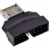 Adaptador de cabo InLine 33446T USB Type-E Key A, 20 pinos USB 3.0 Header, 19 pinos preto