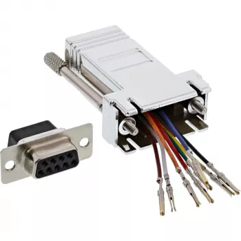 Adaptador InLine DB9 fêmea / RJ45 8P8C fêmea caixa com revestimento metálico 68889L