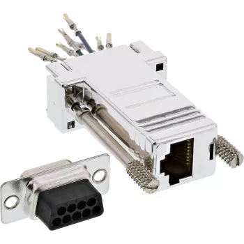 Adaptador InLine DB9 fêmea / RJ45 8P8C fêmea caixa com revestimento metálico 68889L