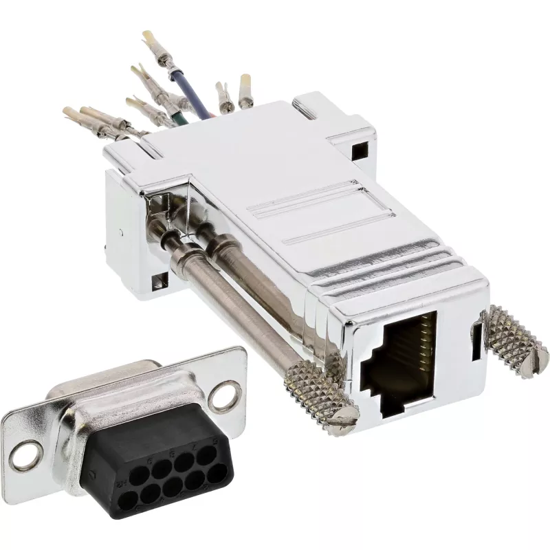 Adaptador InLine DB9 fêmea / RJ45 8P8C fêmea caixa com revestimento metálico 68889L