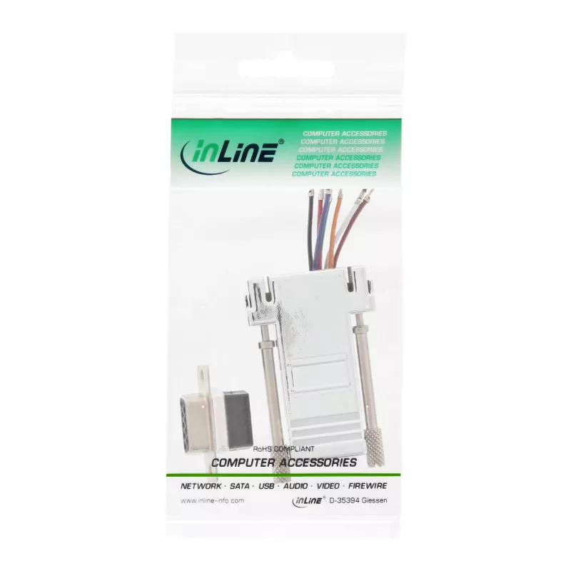 Adaptador InLine DB9 fêmea / RJ45 8P8C fêmea caixa com revestimento metálico 68889L