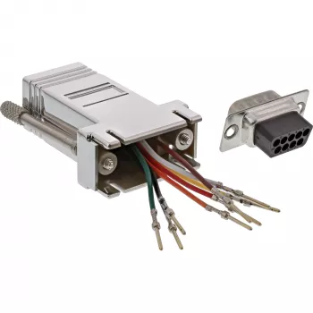 Adaptador InLine Sub-D 9 pinos macho RJ45 fêmea com revestimento metálico 68889M