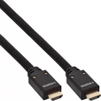 Cabo HDMI ativo InLine, HDMI High Speed com Ethernet, M/M, trança de nylon, 10m